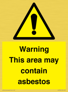 Warning This area may contain asbestos
